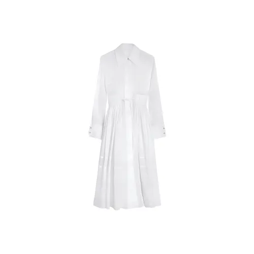 JIL SANDER Белое Женское Длинное Платье с Рукавами