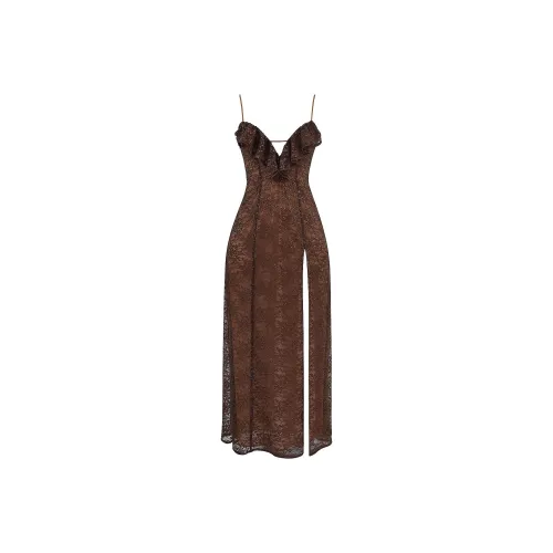 HOUSE OF CB LUCIANNA Slip Платье Женское Эспрессо Кофе