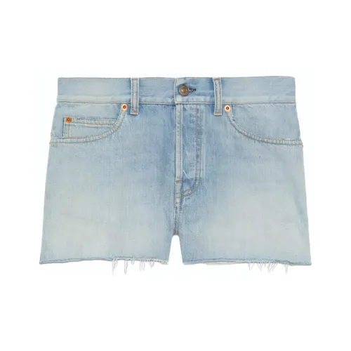 GUCCI x Дораэмон Джинсовые шорты Женские Синие