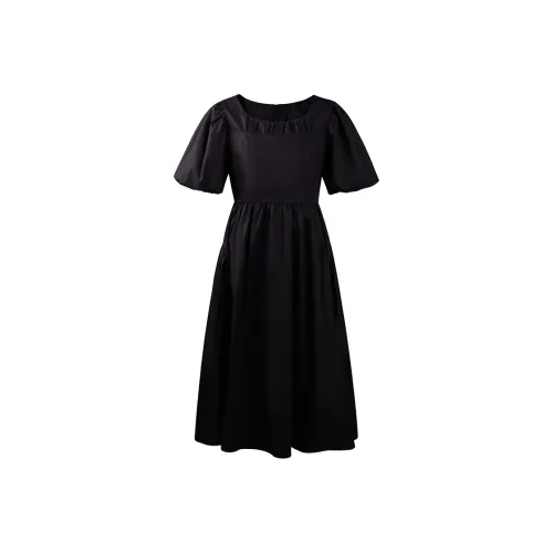 THE SEA LIFE Короткое платье с короткими рукавами женское черное маг