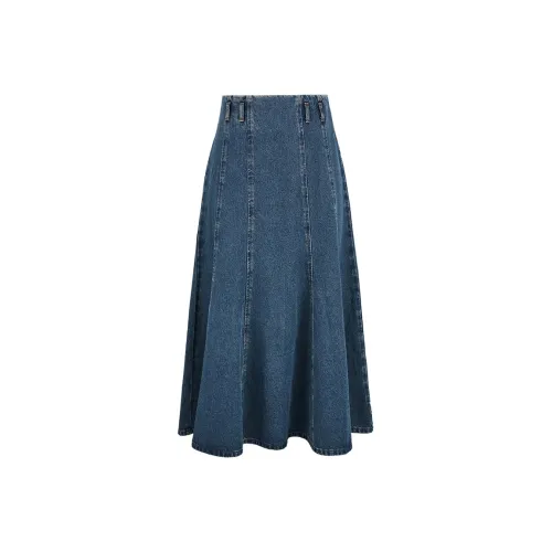 URBAN REVIVO Деним Длинный Юбка Женские Светло-Синий