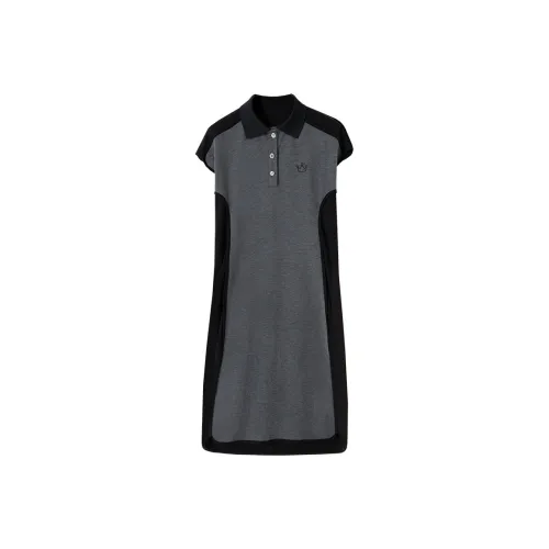 SOON FLOWER Короткий рукав Платье Женское Черное