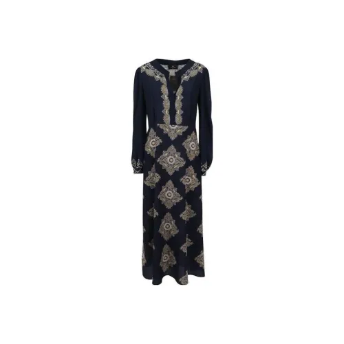 ETRO Морской синий Женские Длинные Платья с Рукавами