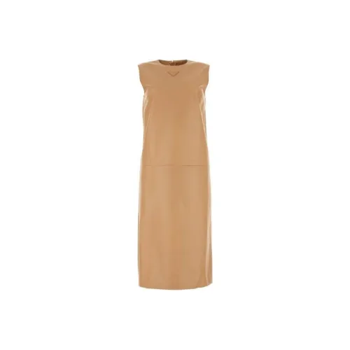 PRADA Без рукавов Платье Женское Коричневое