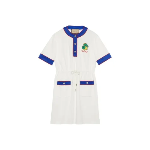 GUCCI SS24 Короткое платье с короткими рукавами женское белое