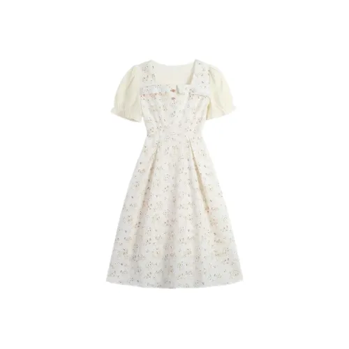 ABBY GODDESS Короткое платье с короткими рукавами женское цвет экрю