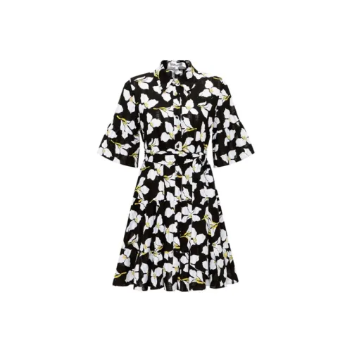 DVF Diane Von Furstenberg Короткое платье с короткими рукавами женское черное