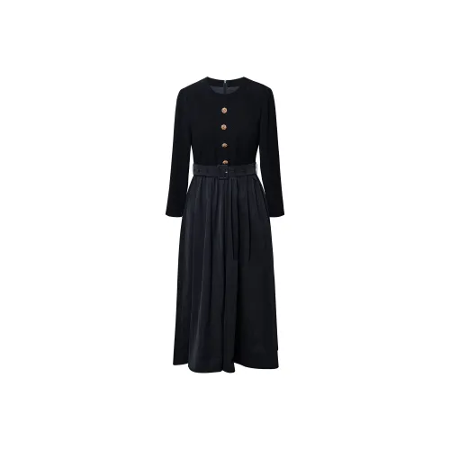 ROEYSHOUSE Длинное платье с длинными рукавами женское черное