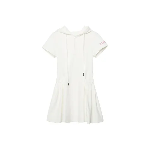 YITOUAGUA Белый Женские Короткие Платья с Длинными Рукавами