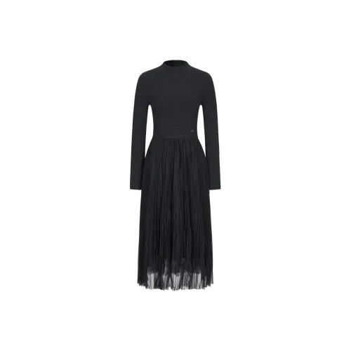 JZ. ANNAKRO Длинное платье с длинными рукавами женское темно-серое