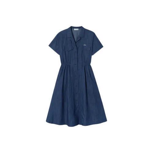 LACOSTE Короткий рукав Платье Женское Синее