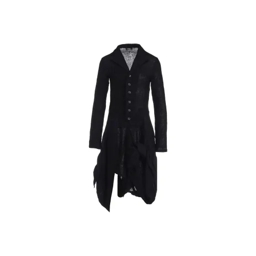 Yohji Yamamoto Черные Женские Длинные Платья с Длинными Рукавами