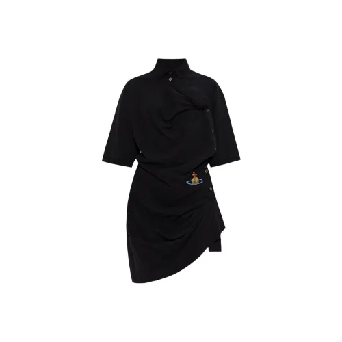 Vivienne Westwood Black Женские Длинные Рукава Платья