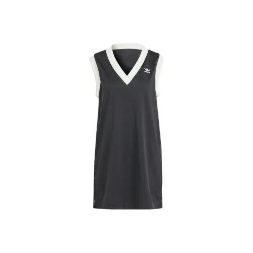 Adidas Originals Sleeveless Dress Women's Black Adidas Originals Без рукавов Платье Женское Черное