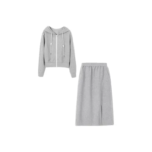 Mo Han Yi Mei Комплект Толстовка Женская Серого цвета