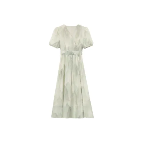 ABBY GODDESS Короткое платье с короткими рукавами женское светло-зеленое