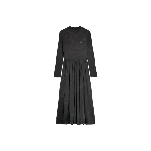 IT'Real Длинное Платье с Длинными Рукавами Женское Серое