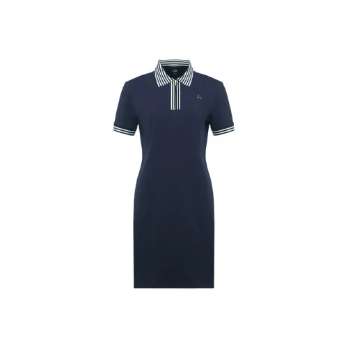 LI NING 1990 Classic Collection Короткий рукав Платье Женское Темно-морская синь