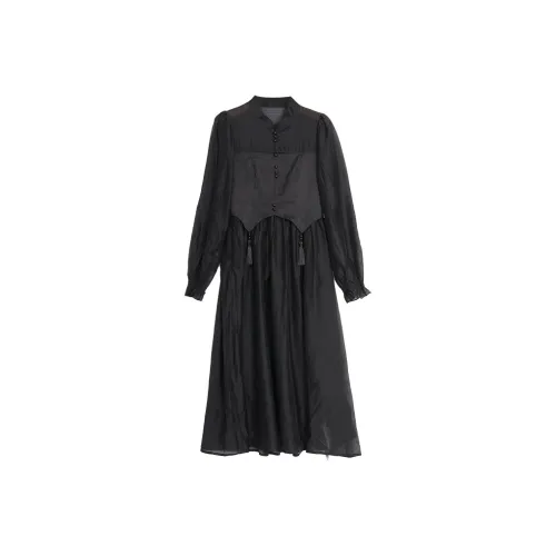 SETIROM Женские Длинные Платья с Рукавами