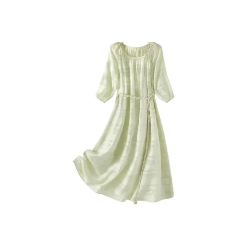 IHIMI Короткий рукав Платье Женское Бирюзовый