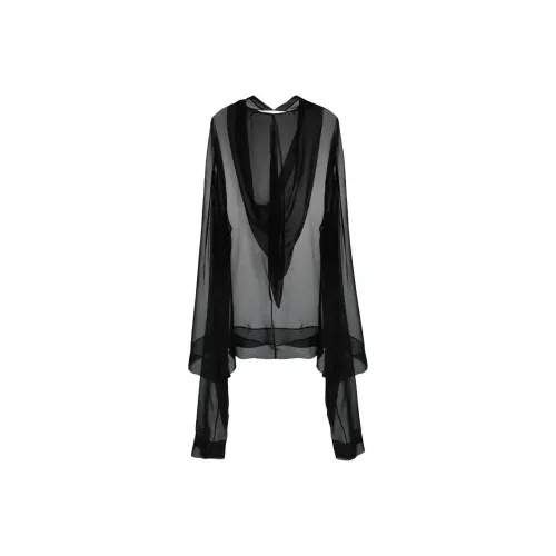 RICK OWENS совместный бренд RO Длинное платье с длинными рукавами Женское Черное