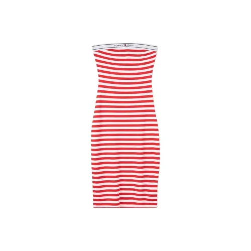 Tommy Hilfiger Красные и белые полосы XNL Женские Платья без рукавов