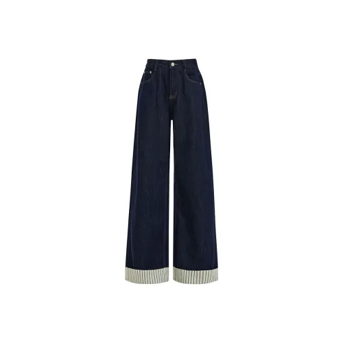 Shuhao Bai Джинсы Женские Джинсовый синий