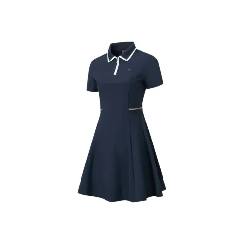 RAPIDO Короткое платье с короткими рукавами женское темно-синий