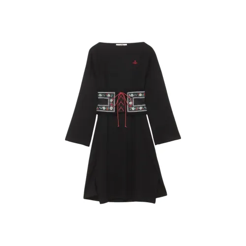 Vivienne Westwood Black Женские Длинные Рукава Платья