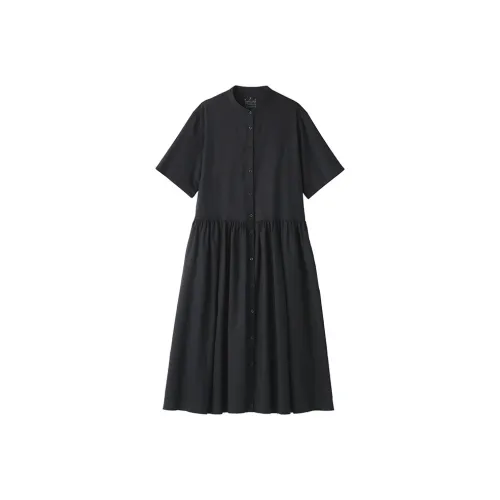 MUJI Короткий рукав платье женское