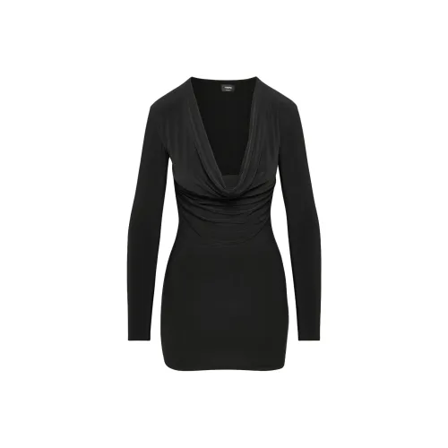 ARITZIA FW24 Ten Trance Платье Длинное с длинными рукавами Женское Черное Черное