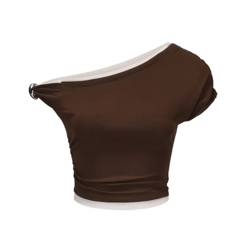 GIMING Коричневые Женские Футболки