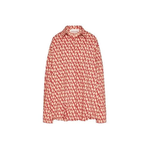 Valentino Длинное платье с длинными рукавами женское красное