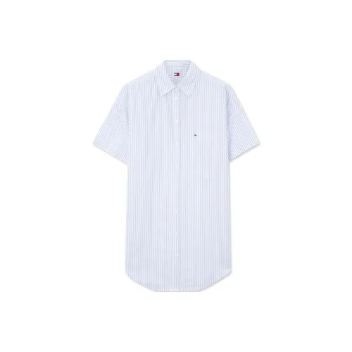 Tommy Hilfiger Сине-белое C3S Женское платье с коротким рукавом
