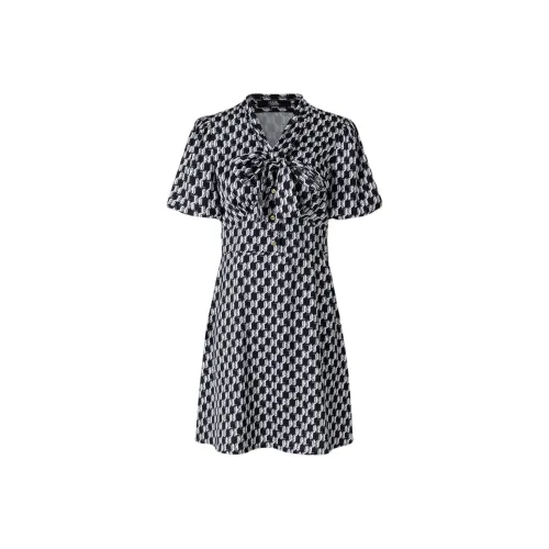 KARL LAGERFELD Короткий рукав Платье Женское Черное Белое