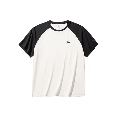 ANTA Женская серия для активного отдыха T-рубашка Женская базовая Черный Теплый бело-нефритовый