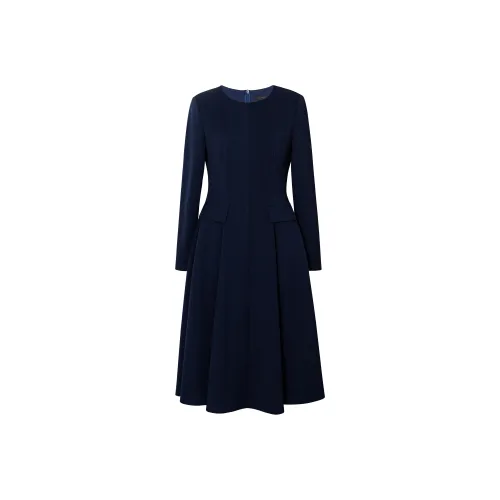 ROEYSHOUSE Длинное платье с длинными рукавами женское темно-синий