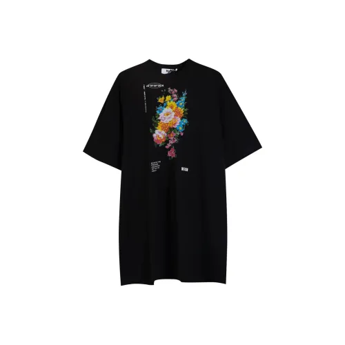 MSGM Черное Женское Короткое Платье с Рукавами