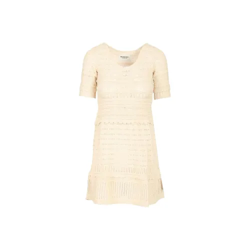 ISABEL MARANT ETOILE SS25 Короткий рукав Платье Женское Бежевый