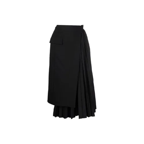sacai Черная Женская Повседневная Длинная Юбка