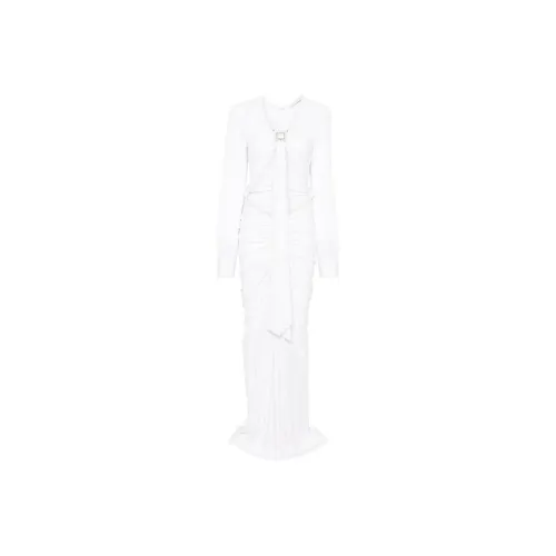 Christopher Esber Длинное платье с длинными рукавами женское белое