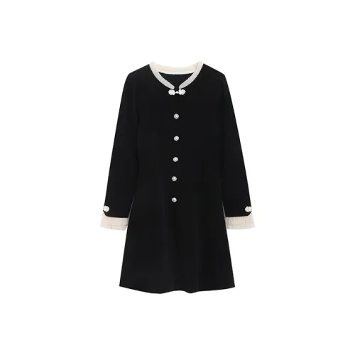 QUIET ANGEL Длинное платье с длинными рукавами женское