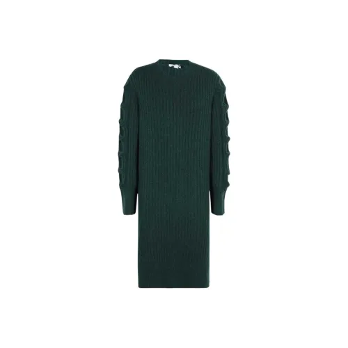 STELLA MCCARTNEY Зеленое Женское Длинное Платье с Рукавами