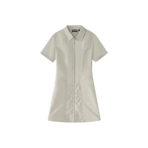 FILA FUSION FILA FUSION XURBAN Tech SS25 Короткий рукав Платье Женское карандашного серого цвета DY