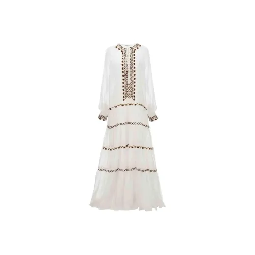 ERMANNO SCERVINO Белое Женское Длинное Платье с Рукавами