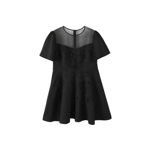 Jinggu Женские Платья с Короткими Рукавами