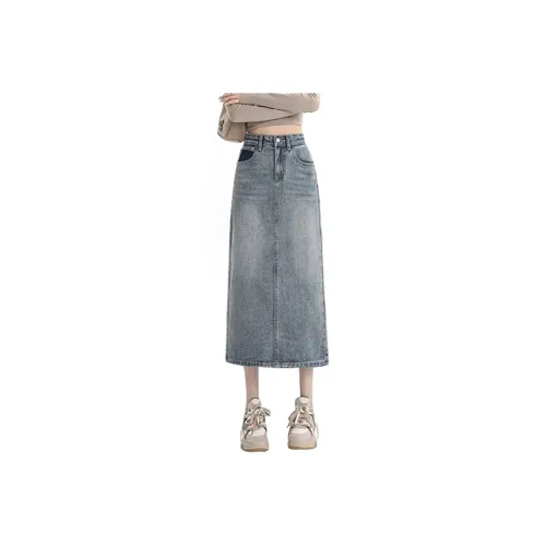 La Chapelle Denim Long Skirt Women's Vintage Blue Ла Шапель Деним Длинная Юбка Женская Винтажный Синий