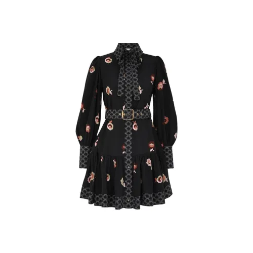 Zimmermann FW24 Длинное платье с длинными рукавами женское черное