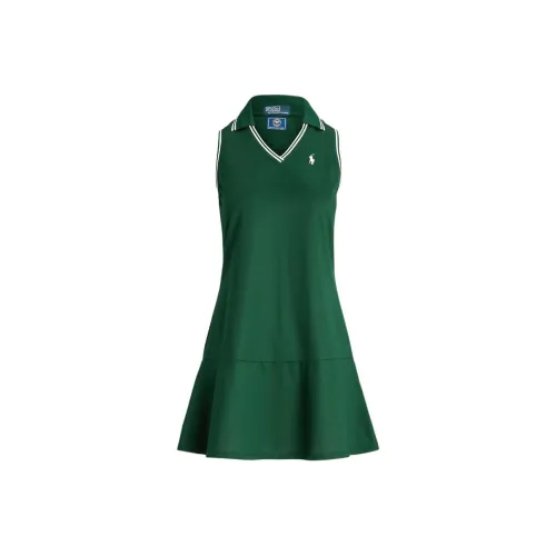 Polo Ralph Lauren Wimbledon Теннис Открыто Коллекция SS24 Без рукавов Платье Женские Лесной мшистый Агат