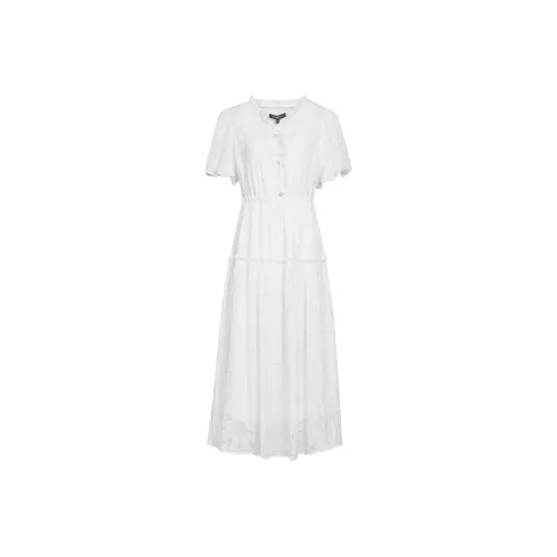 MeetMetro Короткий рукав Платье Женское Белое